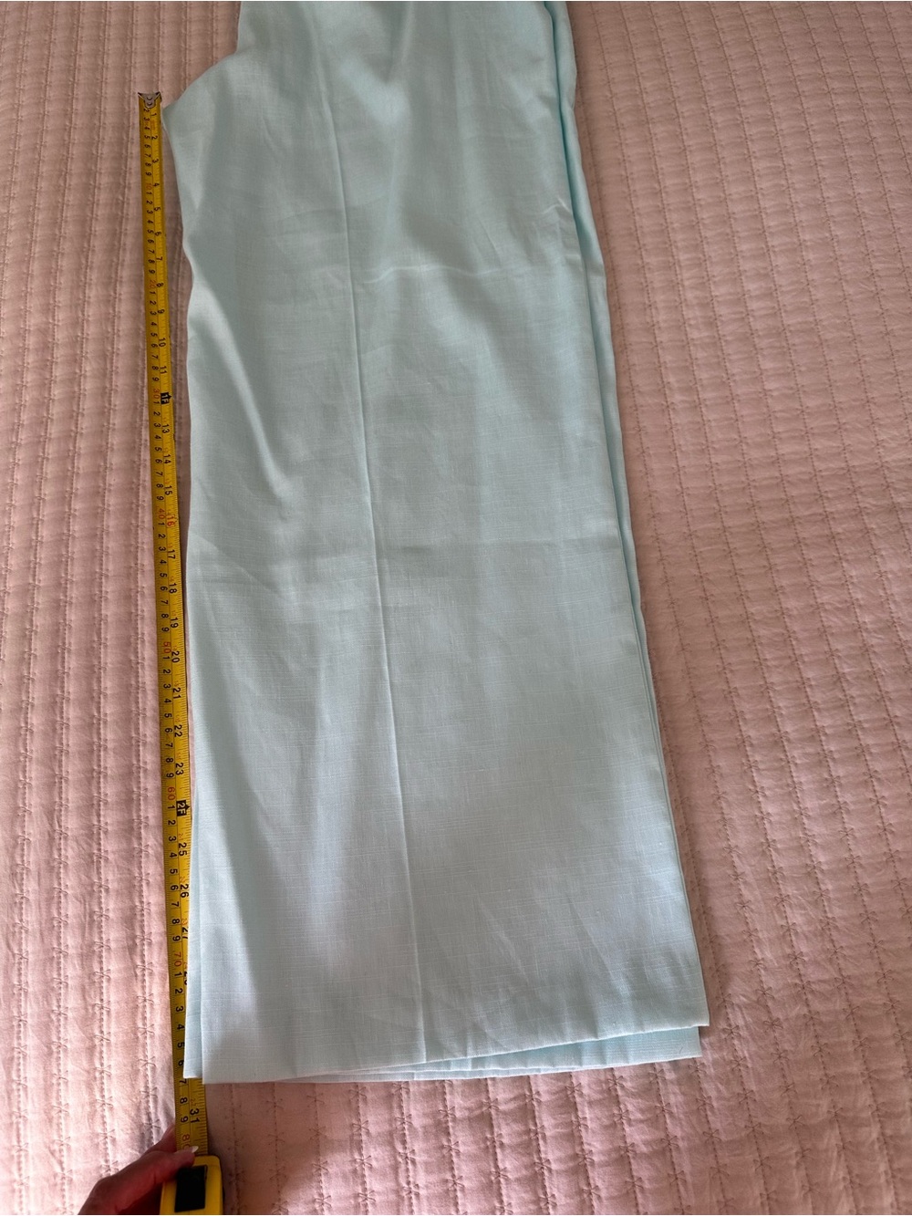 NWT Talbots Curvy Wide Leg Linen Blend Pants Size 14 Mint Aqua High Rise - Picture 12 of 15